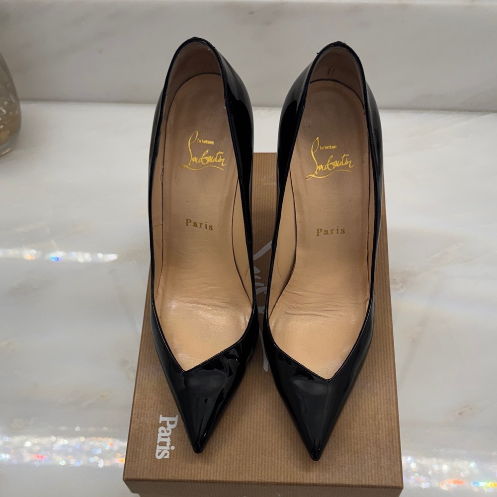 Christian Louboutin Completa Black Patent Leather Heels